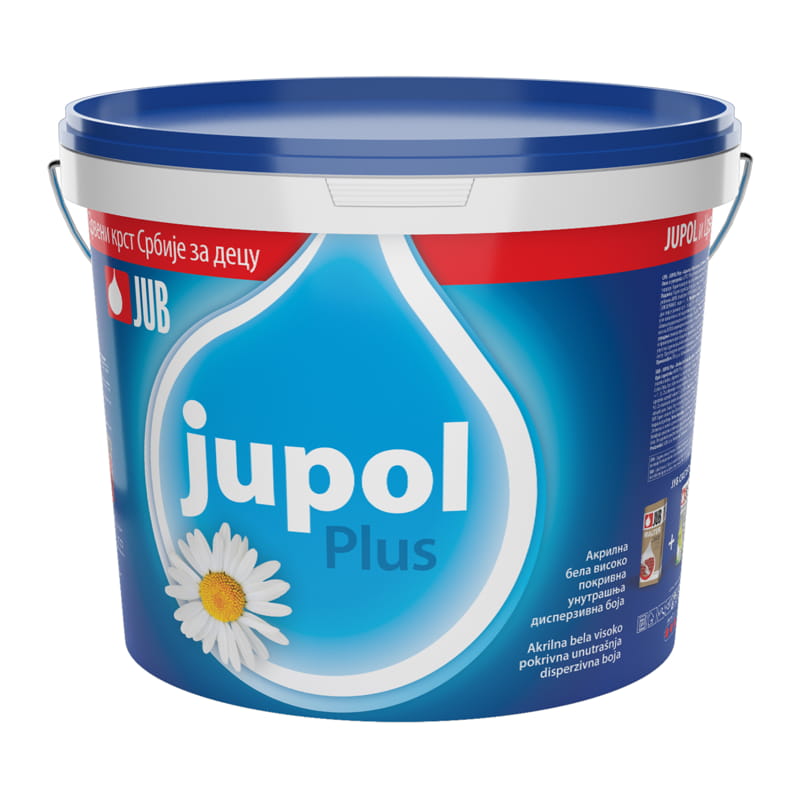 JUPOL PLUS Visokopokrivna Disperzivna Boja Za Unutrašnje Površine 1 JUPOL PLUS - visokopokrivna disperzivna boja za unutrašnje zidove, jeste poslednja generacija boje sa formulom koju odlikuje izuzetno nizak sadržaj lako isparljivih organskih materija.