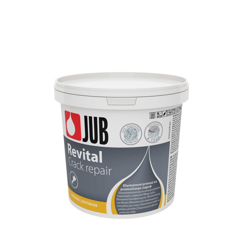 REVITAL Crack repair elastomerni premaz za sanaciju pukotina 1 REVITAL Crack repair koristi se za prekirvanje pukotina širine do 1,5 mm. Namenjen je za upotrebu na pukotinama koje su nastale sastavima