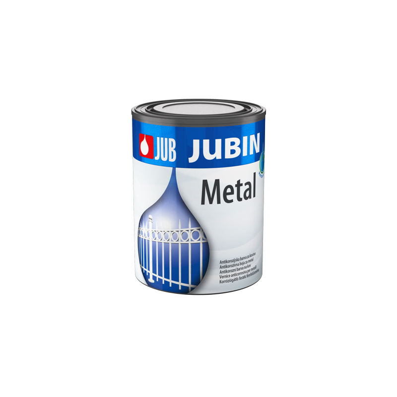 JUBIN METAL boja za metal na vodenoj bazi 1 JUBIN METAL boja za metal na vodenoj bazi. Plastična kantica 0,65l