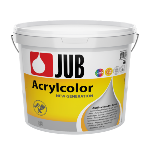 Plastična kantica JUB ACRYLCOLOR 15l bele boje, vodoodbojna, otporna, lako se nanosi, za ljepotu fasade.